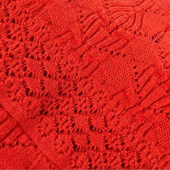 🆕 RED RUFFLE Knit TOP Tank Sweater Vest Who What Wear L NEW NWT - Picture 4 of 12